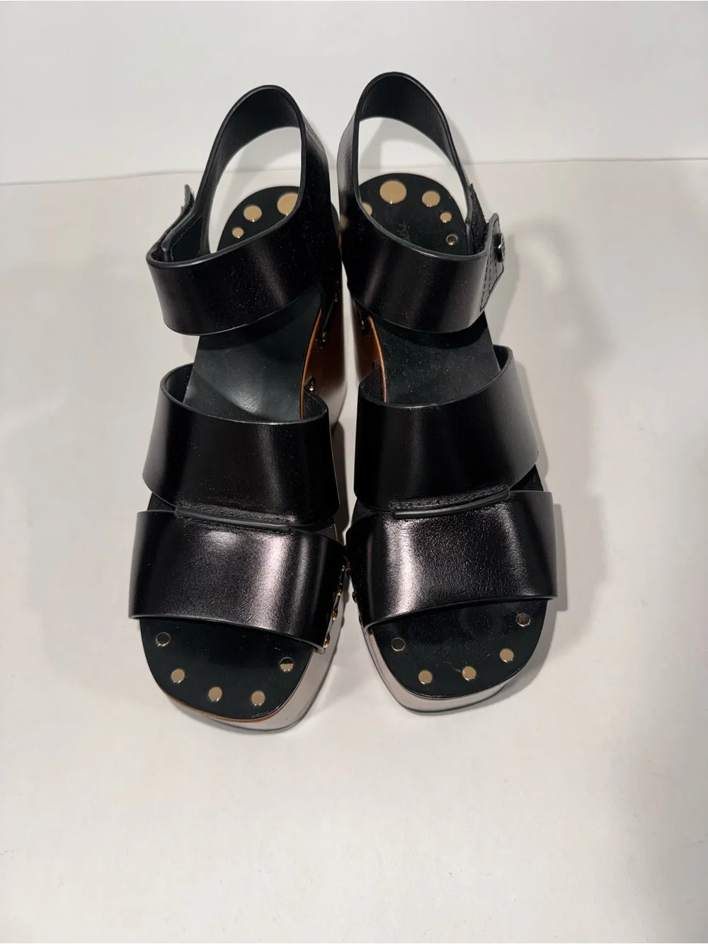 Tory Burch  Studded Leather Platform Wedge Sandals